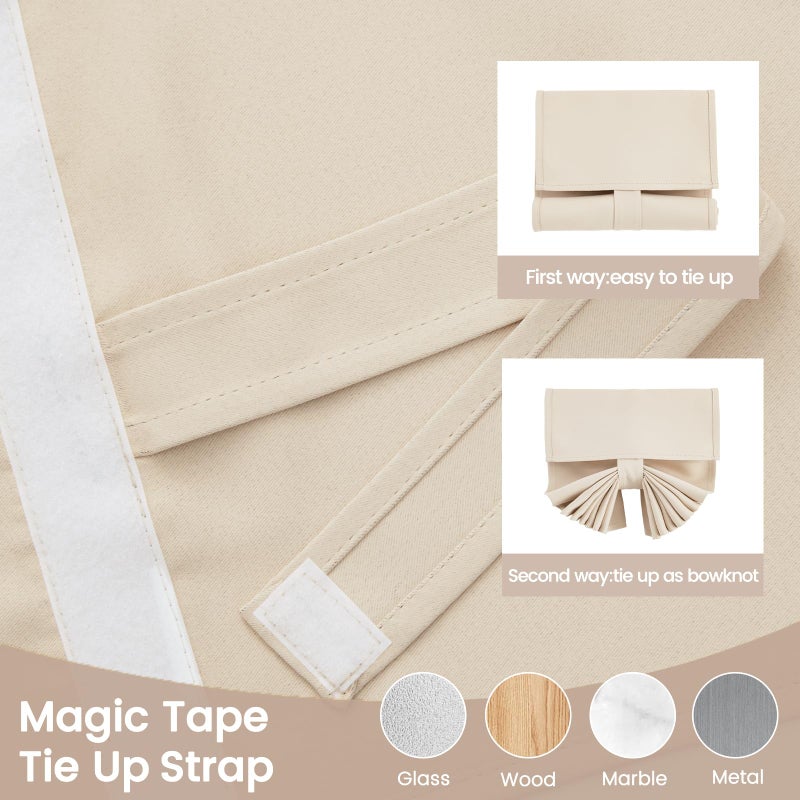 Vatge French Door Curtain - 1 Panel, W26 x L20, Light Beige, Window Treatment for Front Door Sidelight Curtains and Small Windows Covering for Classroom/Home - Image 4
