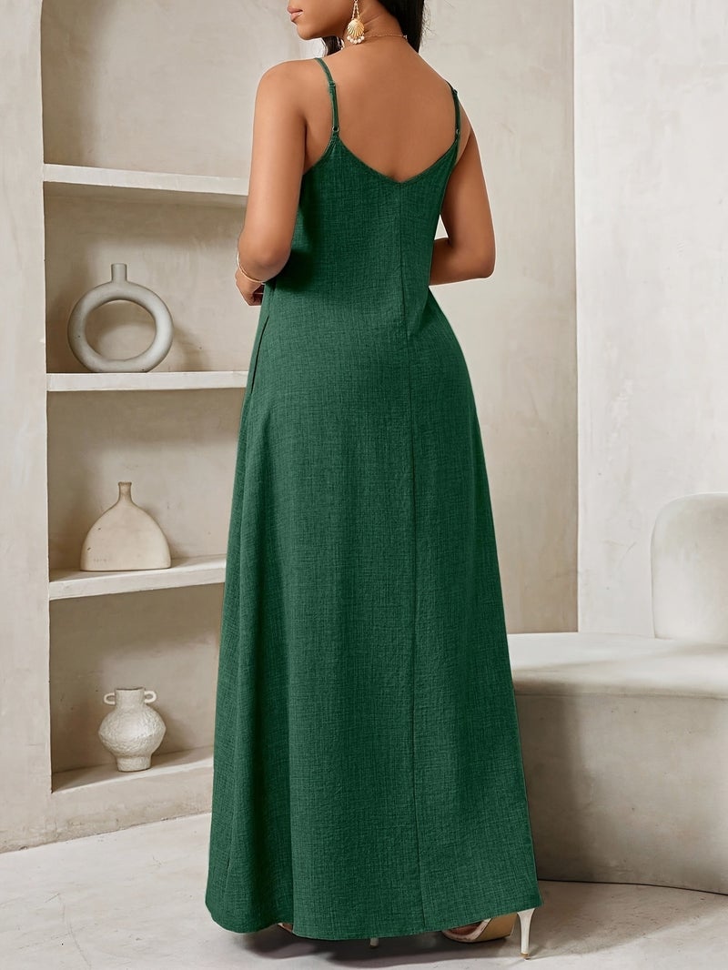 Women'S Suspender Solid Color Dress - Image 3