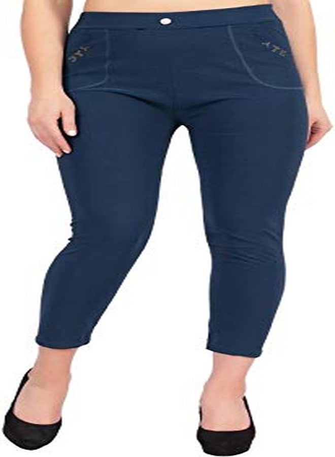 MUKHAKSH Girls' Skinny Fit Jeggings (Girls Navy Blue Pant_Navy Blue_13-14 Years) - Image 1