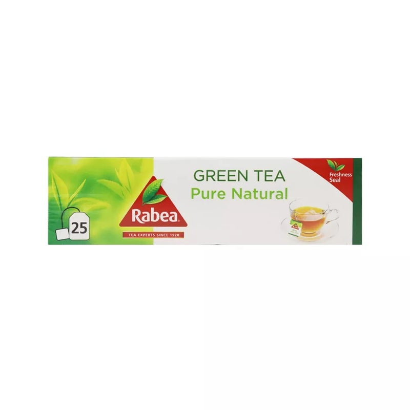 Rabea Tea Pure Natural Green Tea, Freshness Seal- 25 Bags - Image 1