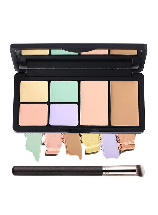 Eakroo 6 Colors Correcting Concealer Palette Makeup Cream Contour Palette With Brush Contouring Foundation Highlighting Concealer Palette For Conceals Dark Circles Redness Acne Blemish - Image 1
