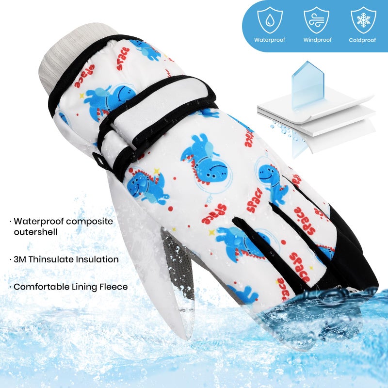 coclothy Winter Ski Gloves for Kids, Warmest Waterproof and Breathable Snow Gloves for Cold Weather, Touchscreen Snowboard Glove for Boys & Girls - Image 4