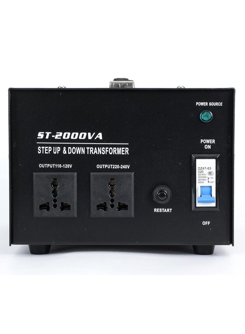 SYOSI 2000W Voltage Converter UK to US/ US to UK Toroidal Core Step Up and Down Voltage Transformer Output 110V - 120V / 220V - 240V Voltage Converter with UK Standard Plug Circuit Break Protection  - Image 2