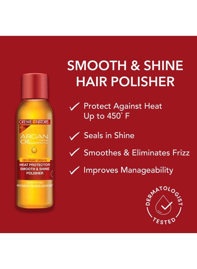 Creme of Nature , Argan Oil for Hair, Smooth & Shine Hair Polisher, Argan Oil of Morocco for Anti Frizz Control, 4 Fl Oz - Image 3