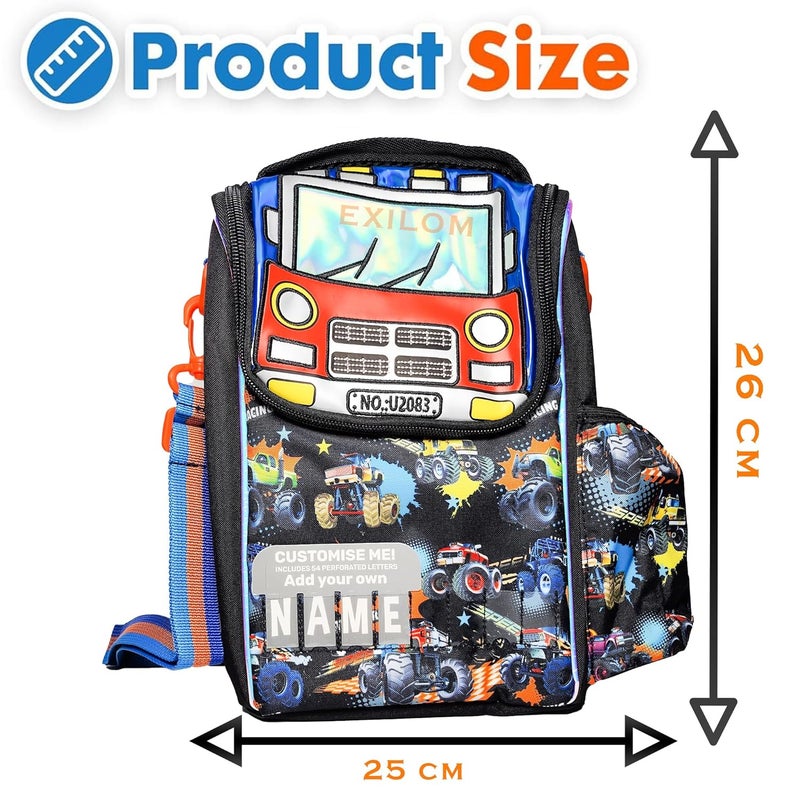 EXILOM حقيبة غداء للأطفال، صندوق غداء معزول حرارياً للفتيات والفتيان، حقيبة تبريد بطبقتين معزولة، حقيبة غداء للأطفال والمراهقين، حقيبة سفر مدرسية، حاملة زجاجة ماء وصندوق غداء بحزام قابل للتعديل 19 - Image 3