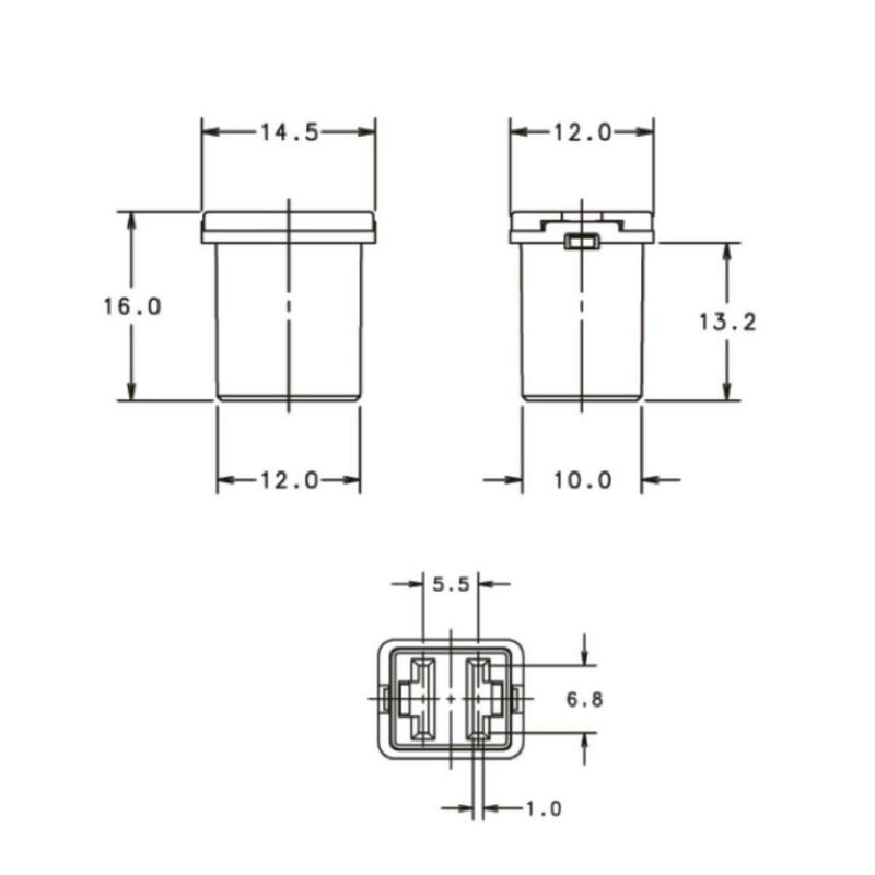 FiveEyes 30 Amp Jcase Fuse FMX-30 Low Profile Fuse Female Maxi Fuse Mini Automotive Box Shaped Fuses (10 Pack) - Image 2