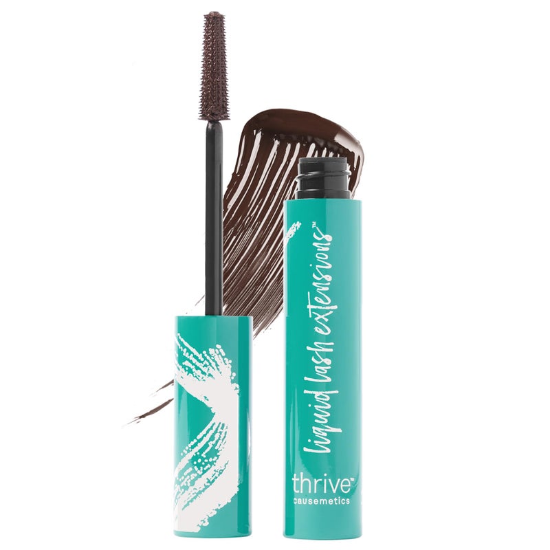 Thrive Causemetics Liquid Lash Extensions Mascara, Tubing Thrive Mascara Lengthening, Volumizing & Curling, Smudge Proof, Washable, No Clumping or Flaking, Vegan & Cruelty Free, Crystal (Brown Black) - Image 1