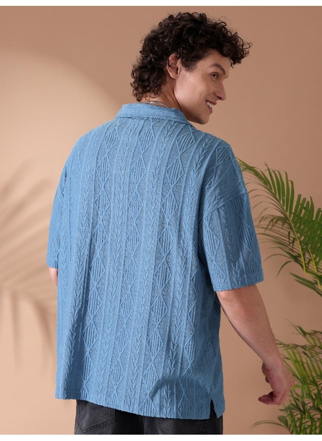 Diva Blue Crochet Half-Sleeves Shirt for Men - pzsku/Z1CD097B4195EE8AAFB98Z/45/_/1727075907/d7daf654-b717-41e8-9541-a94d3bbffc37