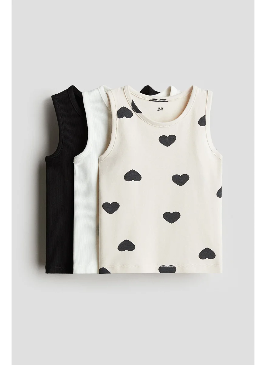H&M 3-Pack Ribbed Vest Tops