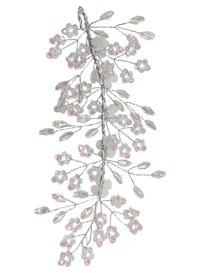Fabula تيجان شعر زفاف من الكريستال الوردي بتصميم زهور من فابولا - إكسسوارات شعر أنيقة وعصرية للنساء والفتيات (ROH169_Z1) - Image 3