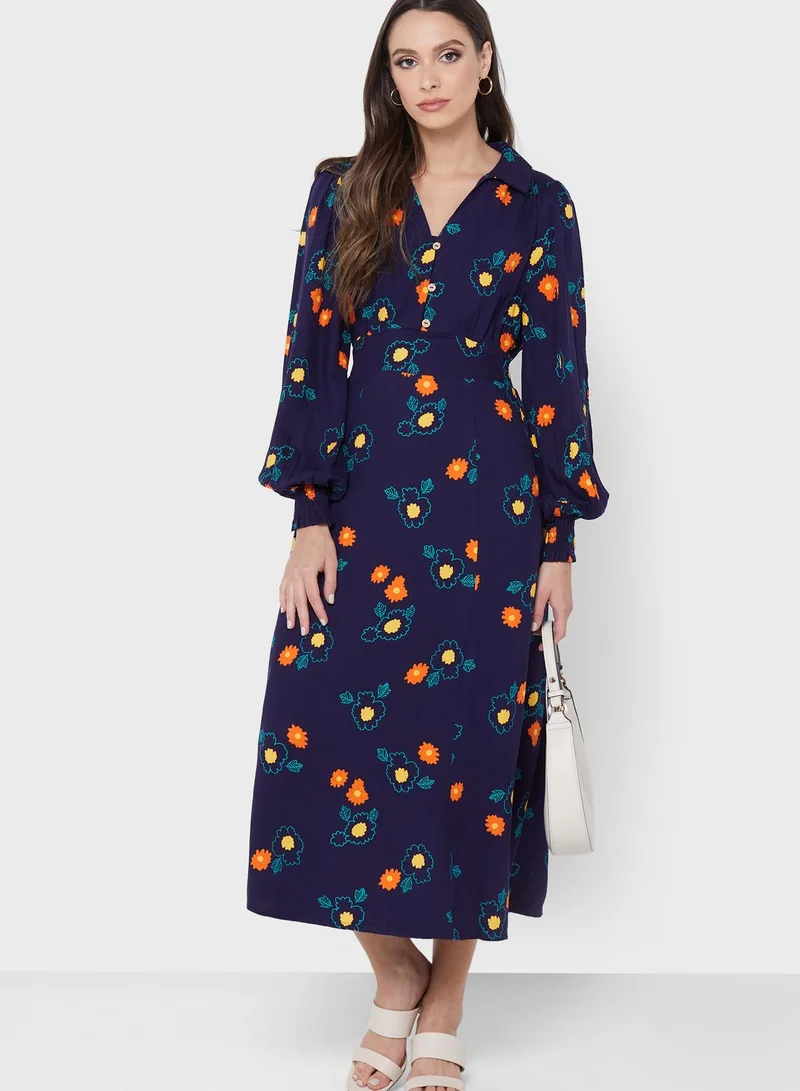 Louche Floral Print Pocket Detail Dress