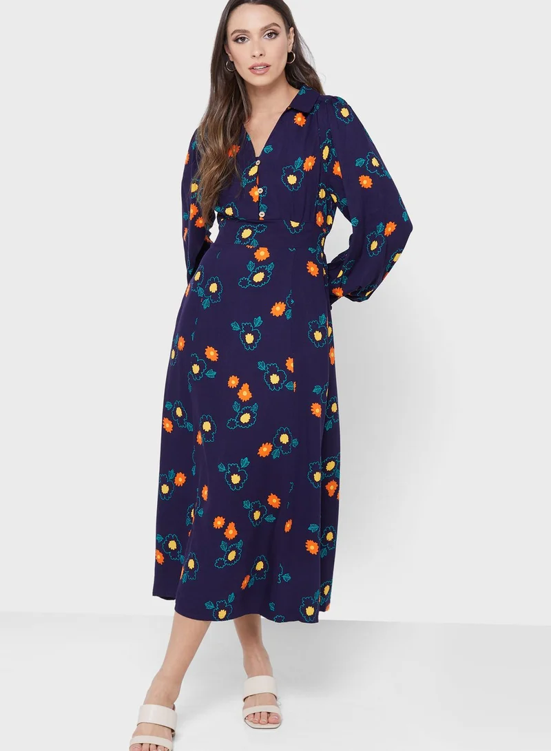 Louche Floral Print Pocket Detail Dress