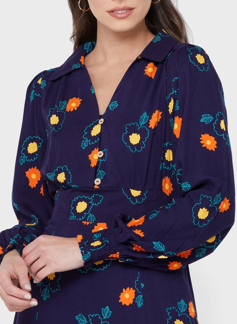 Louche Floral Print Pocket Detail Dress