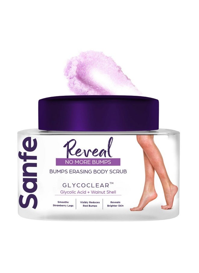 Sanfe Reveal No More Bumps Erasing Body Scrub for Rough & Bumpy Skin, Tan and Strawberry Legs | Glycolic Acid, Walnut Shell | Bath to Remove Dirt, Dead Skin | 100g for women for soft & bright skin - pzsku/Z1CD0DBD9872A75B11D62Z/45/_/1737374462/577d1366-e35f-443d-9aee-923bf8086fbf