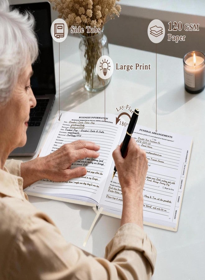 Lanpn End of Life Planner Death Organizer with Tabs, Final Wishes & Financial Estate Planning Journal, When I Die Journal for Senior, Before Death Life and Care Plan Book, Leather Hardcover - Image 3
