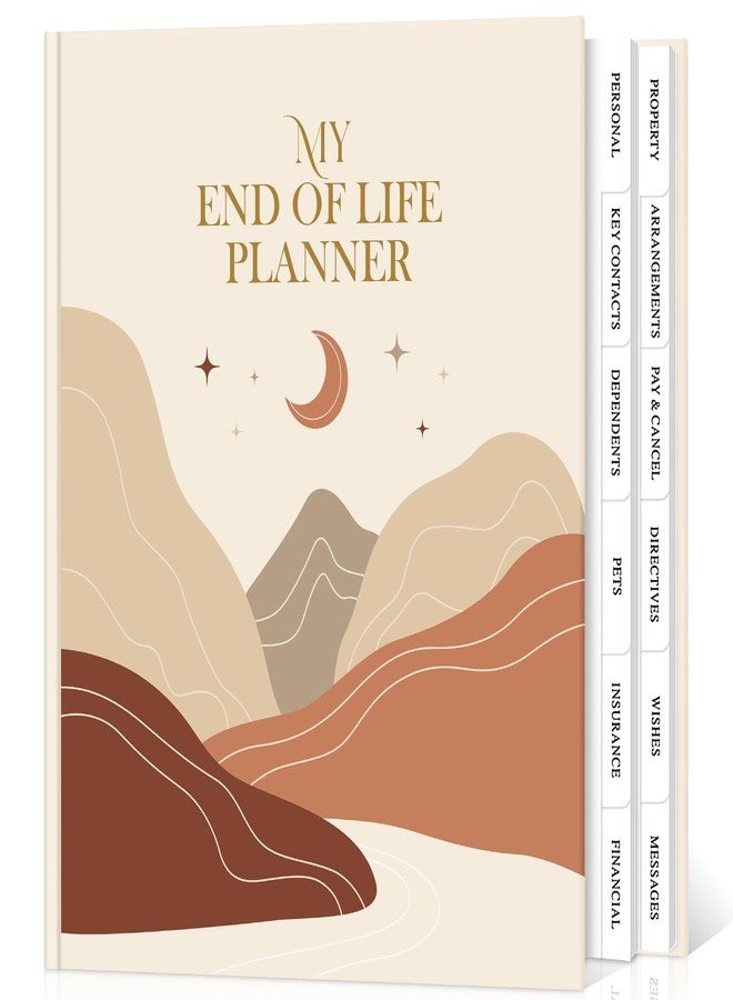 Lanpn End of Life Planner Death Organizer with Tabs, Final Wishes & Financial Estate Planning Journal, When I Die Journal for Senior, Before Death Life and Care Plan Book, Leather Hardcover - Image 1