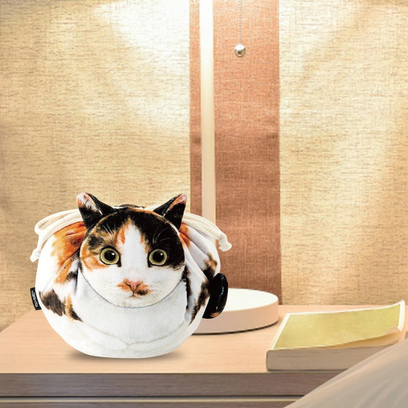 Cat Shaped Makeup Bag Cosmetic Pouch Organizer Drawstring Toiletry Travel Bag - Image 5