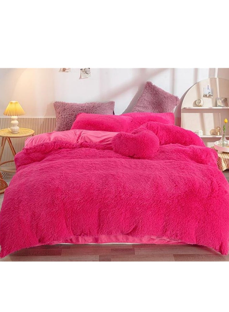 4pcs bedding set 2 pillowcases 1 quilt cover 1 bed sheet four-piece set with creative and fashionable styling warm mink plush - Image 2