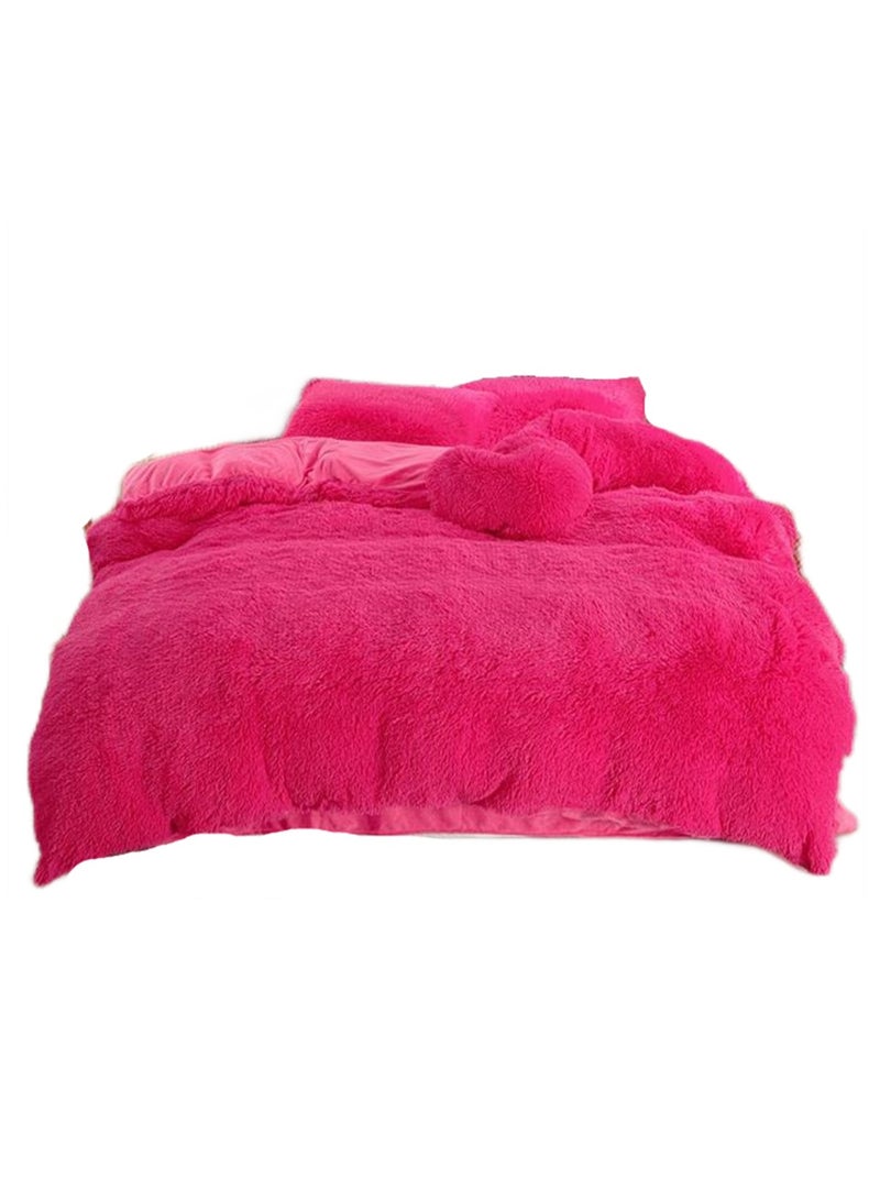 4pcs bedding set 2 pillowcases 1 quilt cover 1 bed sheet four-piece set with creative and fashionable styling warm mink plush - Image 1