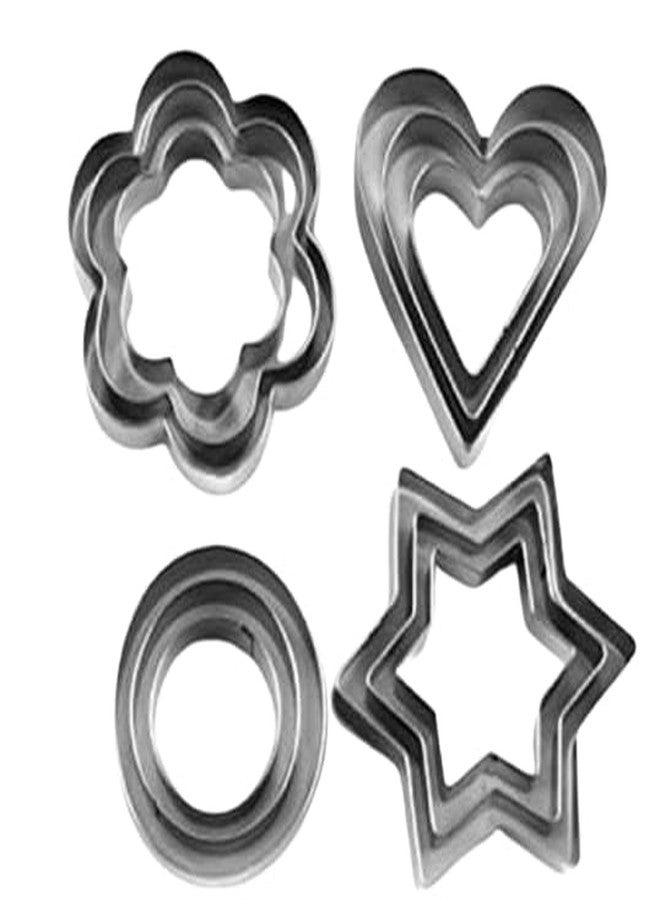 SBA PRIME 12-Piece Stainless Steel Pastry & Cookie Cutter Set | Biscuit, Cake, Muffin, Fondant & Dough Cutting Moulds | Multi-Functional Baking Tools - Image 1