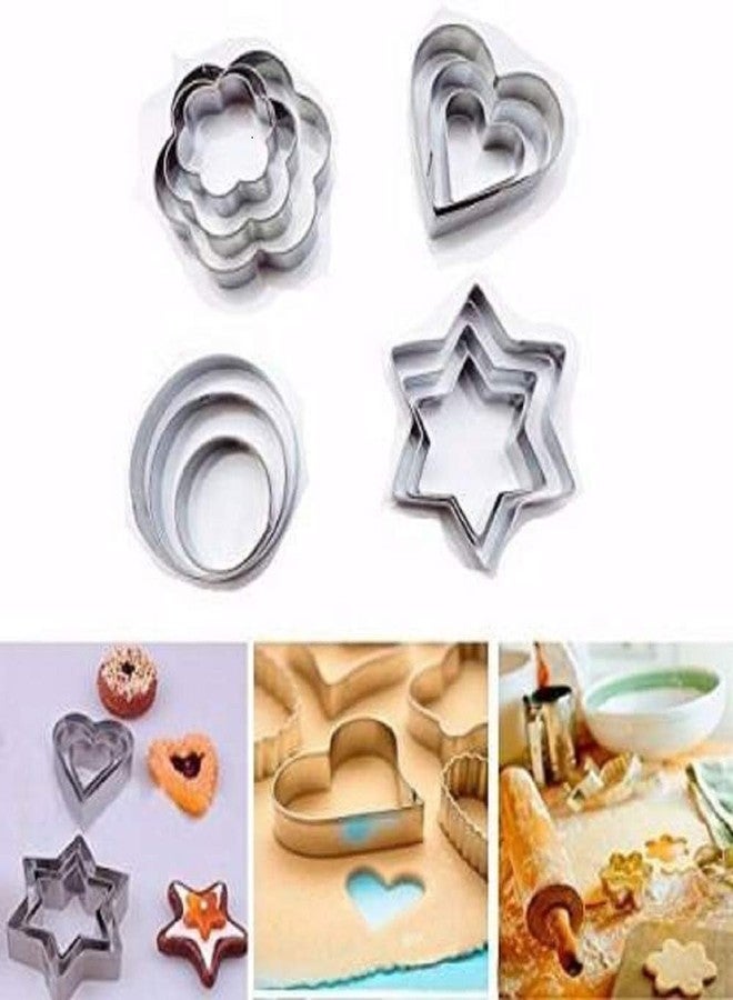 SBA PRIME 12-Piece Stainless Steel Pastry & Cookie Cutter Set | Biscuit, Cake, Muffin, Fondant & Dough Cutting Moulds | Multi-Functional Baking Tools - Image 2
