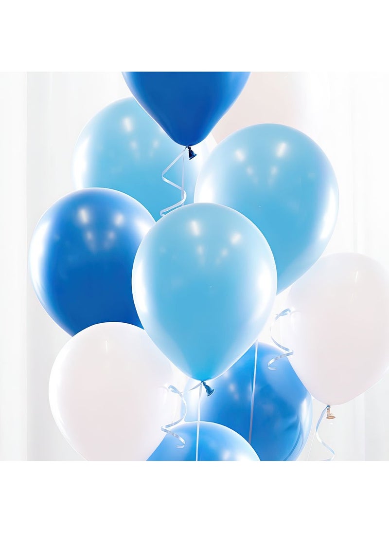 بالون كينغ باقة بالونات لاتكس زرقاء بيضاء 33 سم، عبوة من 10 قطع - Image 1