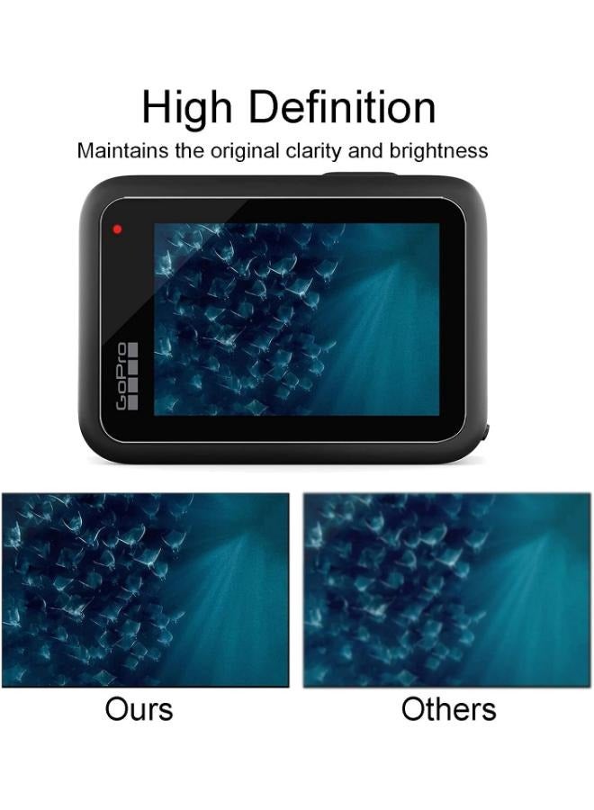 حزمة من 3 واقيات شاشة لـ GoPro Hero 9/10/11، واقي شاشة من الزجاج المقوى + واقي عدسة + شاشة صغيرة عالية الدقة، واقي شاشة شفاف عالي الدقة - Image 3