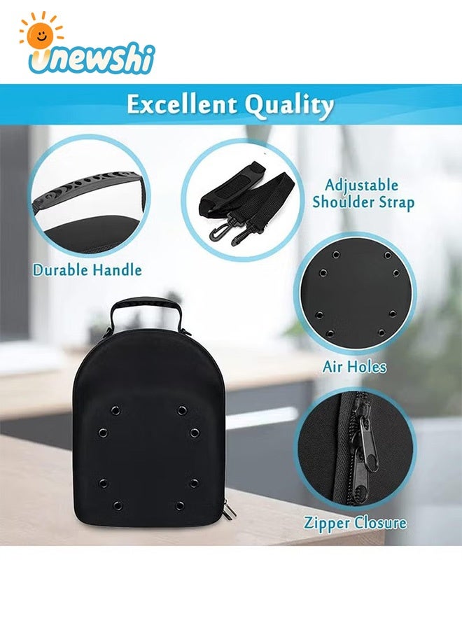 أخبار حامل قبعات لتخزين القبعات، حامل منظم للقبعات يتسع لـ 6 قبعات، حقيبة حمل القبعات، حقيبة قبعات للسفر باللون الأسود - Image 3