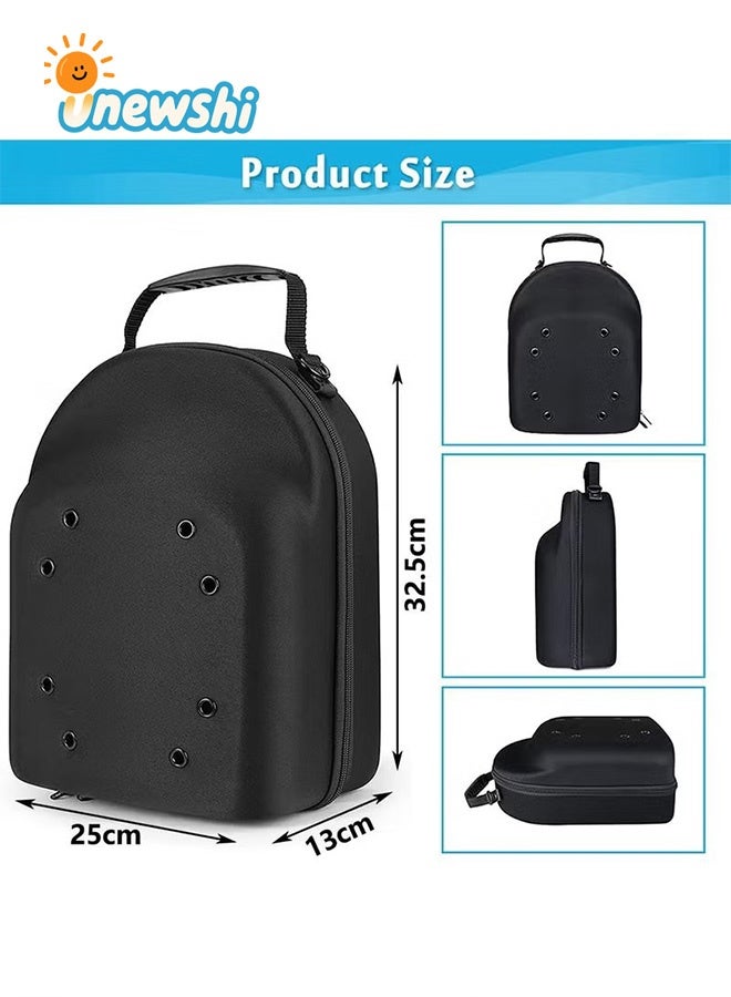 أخبار حامل قبعات لتخزين القبعات، حامل منظم للقبعات يتسع لـ 6 قبعات، حقيبة حمل القبعات، حقيبة قبعات للسفر باللون الأسود - Image 2