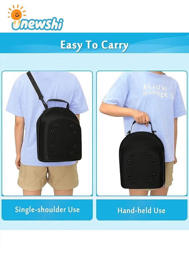 أخبار حامل قبعات لتخزين القبعات، حامل منظم للقبعات يتسع لـ 6 قبعات، حقيبة حمل القبعات، حقيبة قبعات للسفر باللون الأسود - Image 4