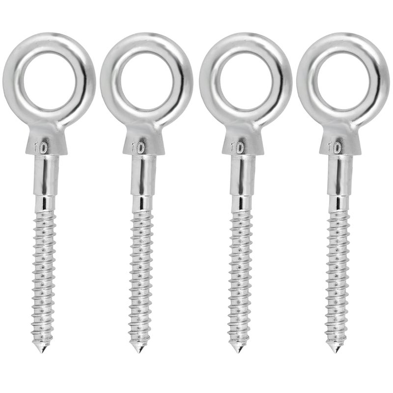 Abimars Eye Bolts by Load Capacity 1000lbs, 4PCS M10 316 Stainless Steel Eye Hooks Screw in Heavy Duty for Hanging Hammocks, Swing Chairs, Heavy-Duty Suspension - Image 1