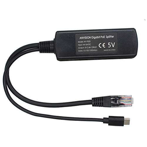 ANVISION 2-Pack 5V Gigabit PoE Splitter, USB Type C, 48V to 5V 2.4A Adaper, IEEE 802.3af Compliant - Image 5