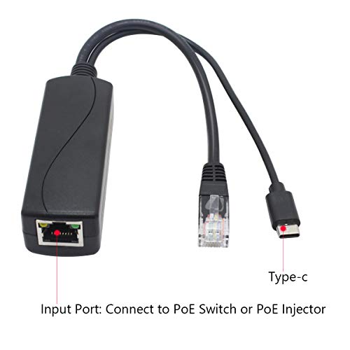 ANVISION 2-Pack 5V Gigabit PoE Splitter, USB Type C, 48V to 5V 2.4A Adaper, IEEE 802.3af Compliant - Image 2