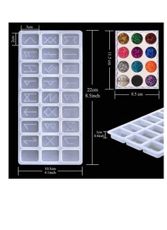Y&D Rune Resin Mold,Symbol Letter Silicone Mold, DIY Symbol Word Molds, Crystal Epoxy Charm Mold with Sequins 12 Colors for Personalized Pendant Crafts Making Supplies  - Image 2
