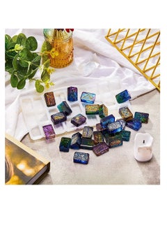 Y&D Rune Resin Mold,Symbol Letter Silicone Mold, DIY Symbol Word Molds, Crystal Epoxy Charm Mold with Sequins 12 Colors for Personalized Pendant Crafts Making Supplies  - Image 3