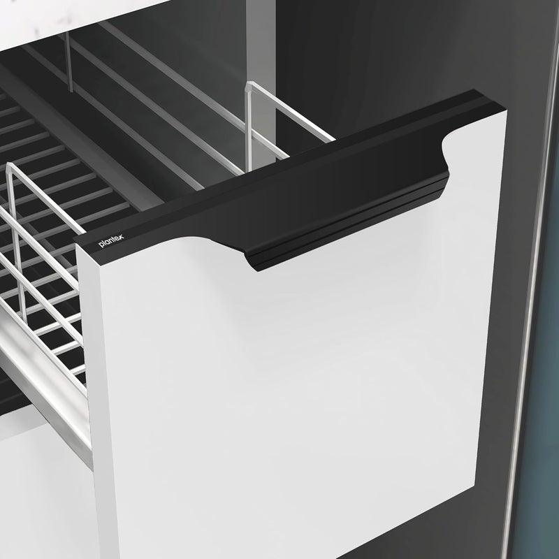 Plantex Profile Handle for Kitchen Cabinet6 Inch Alluminium Drawer Profile HandleWardrobe Pull Handle for HomeOfficeHotel Pack of 1 Black - Image 1