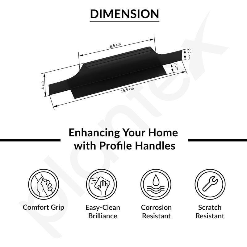 Plantex Profile Handle for Kitchen Cabinet6 Inch Alluminium Drawer Profile HandleWardrobe Pull Handle for HomeOfficeHotel Pack of 1 Black - Image 3