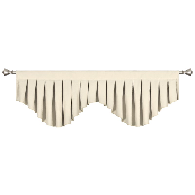 OYRING Blackout Curtain Valances Beige valances for Windows Rod Pocket Window Valance for Living Room Kitchen and Bedroom (59 x 20 Inch, 1 Panel) - Image 3