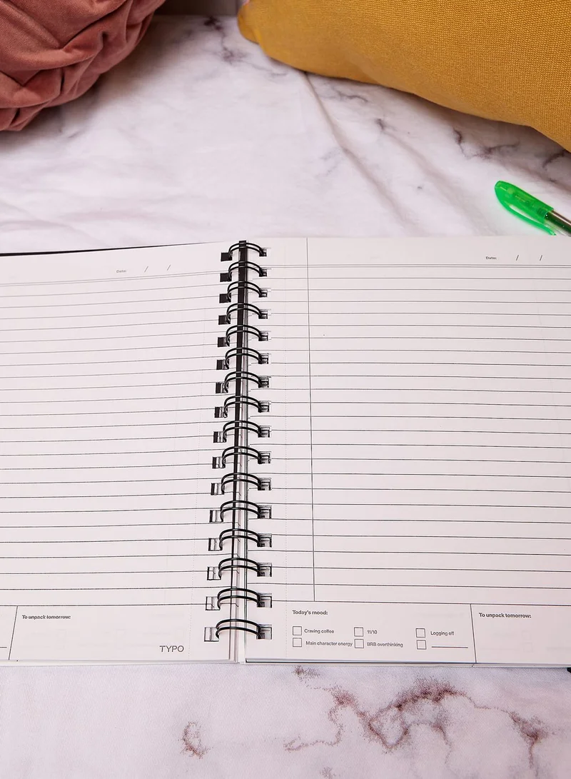 Typo Purple Spiral Notebook Elastic Closure
