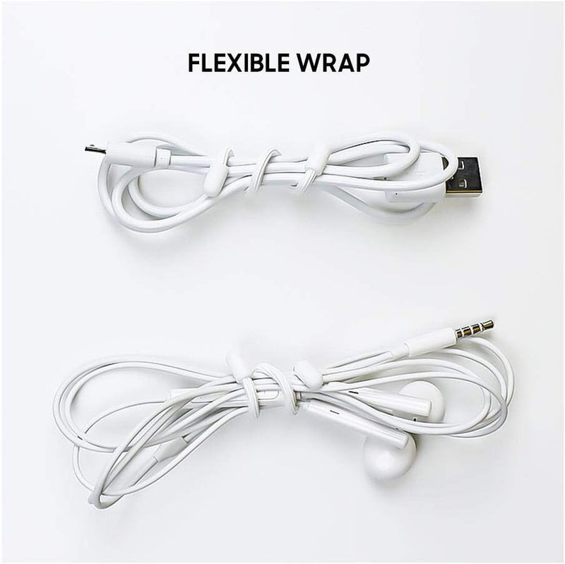 دايلي أوبجيكتز Wrap-Lock Strip Cable Bind | ملف تنظيمي متعدد الاستخدامات مصنوع من السيليكون لربط الكابلات والسماعات، يساعد في تنظيم المنزل، المكاتب، المكاتب العمل، السيارات، والغرف أثناء العمل أو السفر | مجموعة من 4 قطع - Image 1