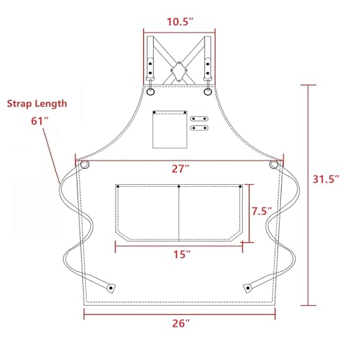 AFUN Chef Aprons for Men Women with Oversized Pockets, 16-Ounce Cotton Canvas Cross Back Heavy Duty Work Apron (Light Pink) - Image 2