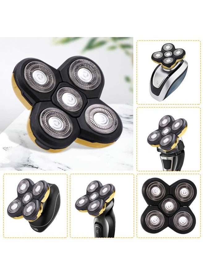 RICH 5 Head Shaver Blade Heads,Shaver Replacement Head Blade,4D Cutter Head Double Ring Blade,Easy Install,Universal Razor Blade Heads for All 5 Head Razors free size Gold 15888215165883 - Image 4