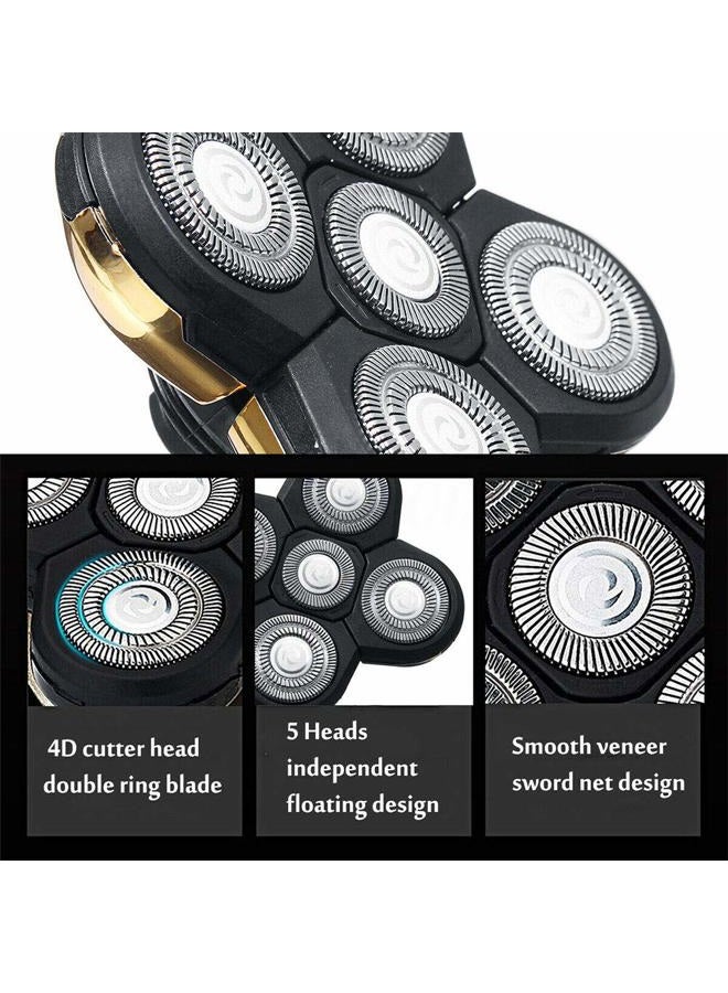 RICH 5 Head Shaver Blade Heads,Shaver Replacement Head Blade,4D Cutter Head Double Ring Blade,Easy Install,Universal Razor Blade Heads for All 5 Head Razors free size Gold 15888215165883 - Image 5