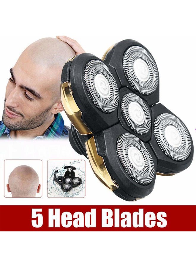 RICH 5 Head Shaver Blade Heads,Shaver Replacement Head Blade,4D Cutter Head Double Ring Blade,Easy Install,Universal Razor Blade Heads for All 5 Head Razors free size Gold 15888215165883 - Image 3