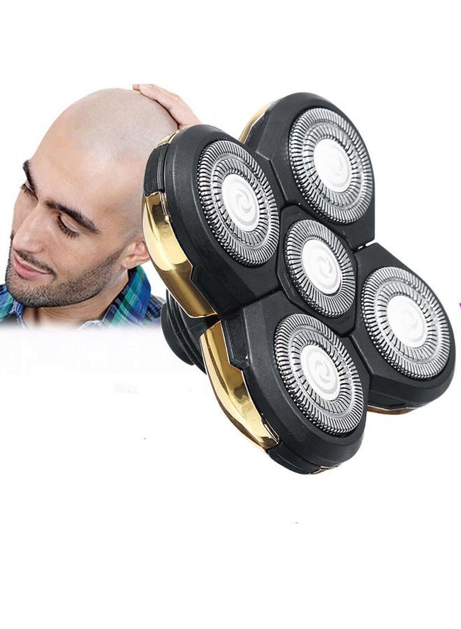 RICH 5 Head Shaver Blade Heads,Shaver Replacement Head Blade,4D Cutter Head Double Ring Blade,Easy Install,Universal Razor Blade Heads for All 5 Head Razors free size Gold 15888215165883 - Image 1