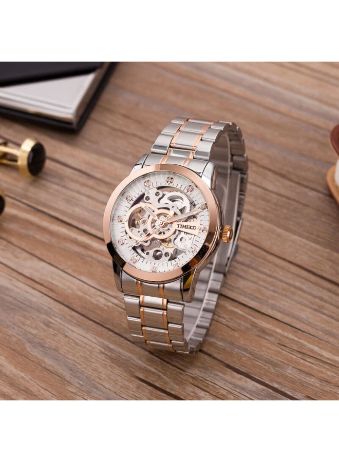 Time100 Men's Fully Automatic Mechanical Watch With Open Case Back, Casual Steel Strap, Swiss Quality, Water-resistant Men's Watch, Gift For Boyfriend - Image 5