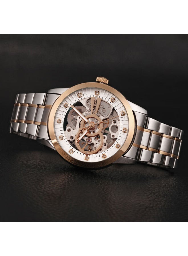 Time100 Men's Fully Automatic Mechanical Watch With Open Case Back, Casual Steel Strap, Swiss Quality, Water-resistant Men's Watch, Gift For Boyfriend - Image 4