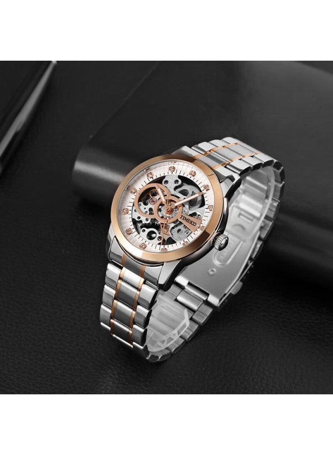 Time100 Men's Fully Automatic Mechanical Watch With Open Case Back, Casual Steel Strap, Swiss Quality, Water-resistant Men's Watch, Gift For Boyfriend - Image 3