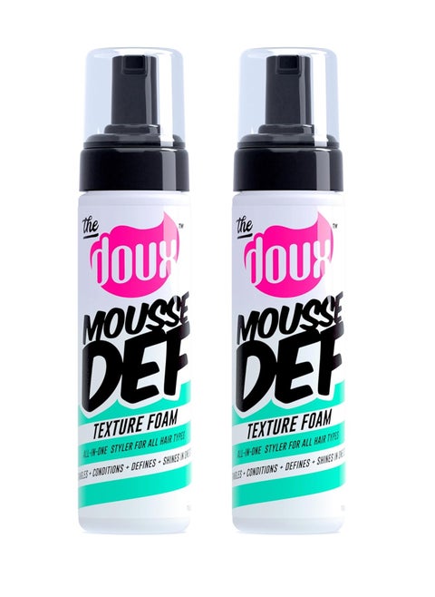 The Doux Mousse Def Texture Foam, Multi-Use Mousse Hair Foam to Style, Condition, Define, Volumize, and Add Shine - 7oz, 2 Pack
