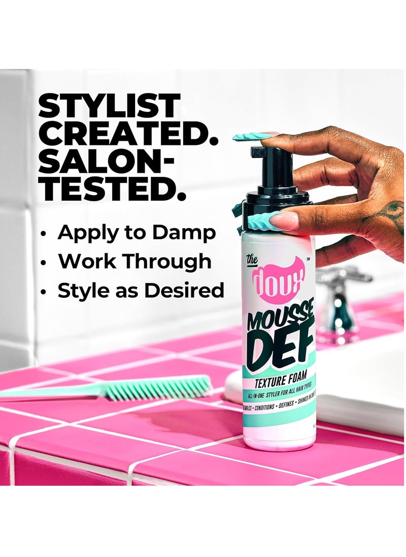 THE DOUX The Doux Mousse Def Texture Foam, Multi-Use Mousse Hair Foam to Style, Condition, Define, Volumize, and Add Shine - 7oz, 2 Pack  - Image 2
